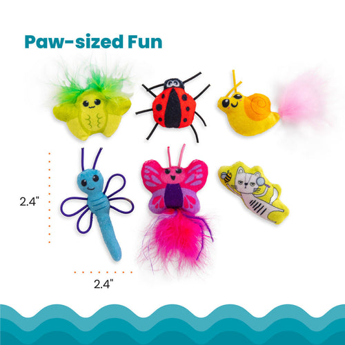 Catstages Cute As A Bug Plush Cat Toys, 6pk