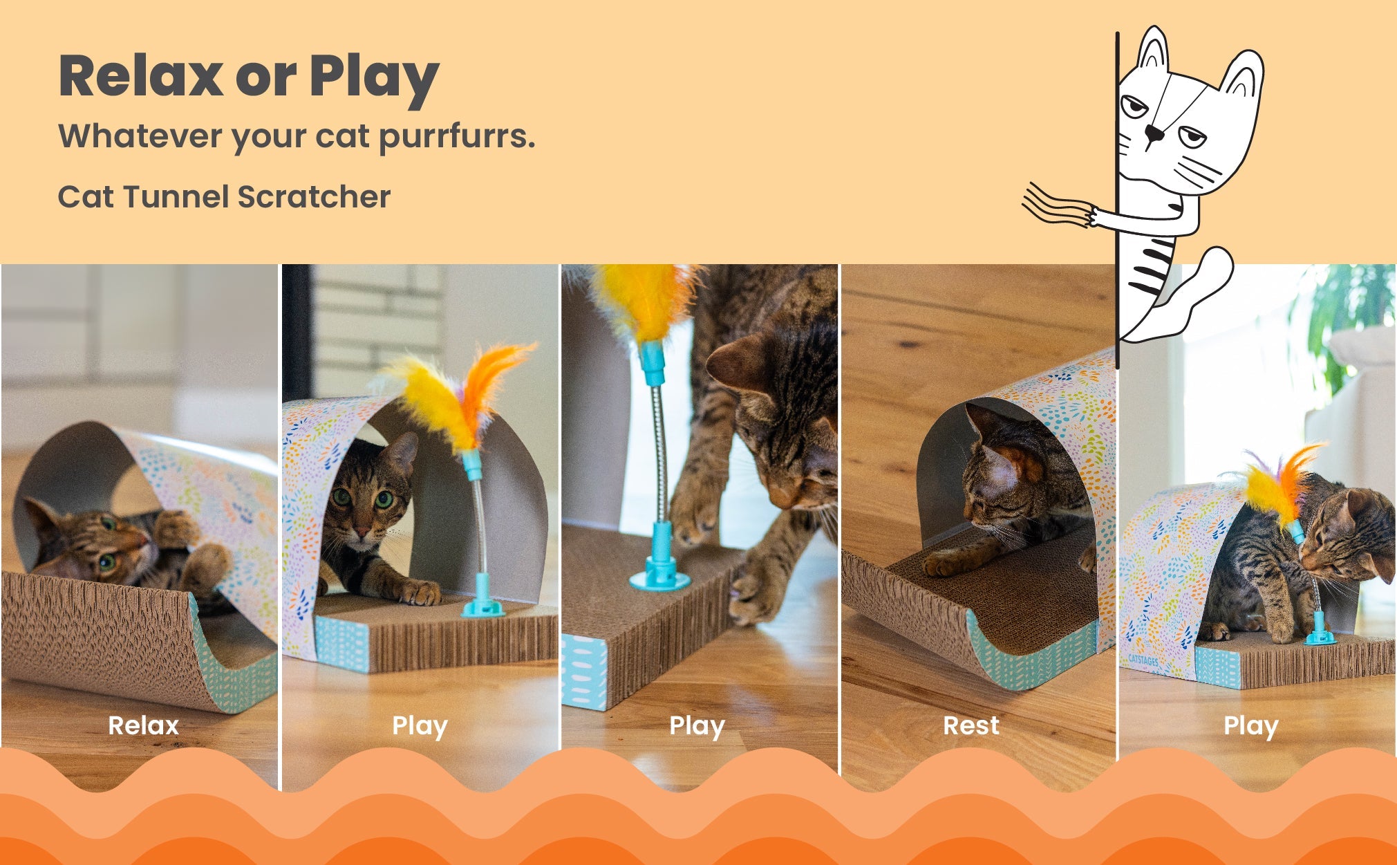 Catstages Cat Tunnel Scratcher