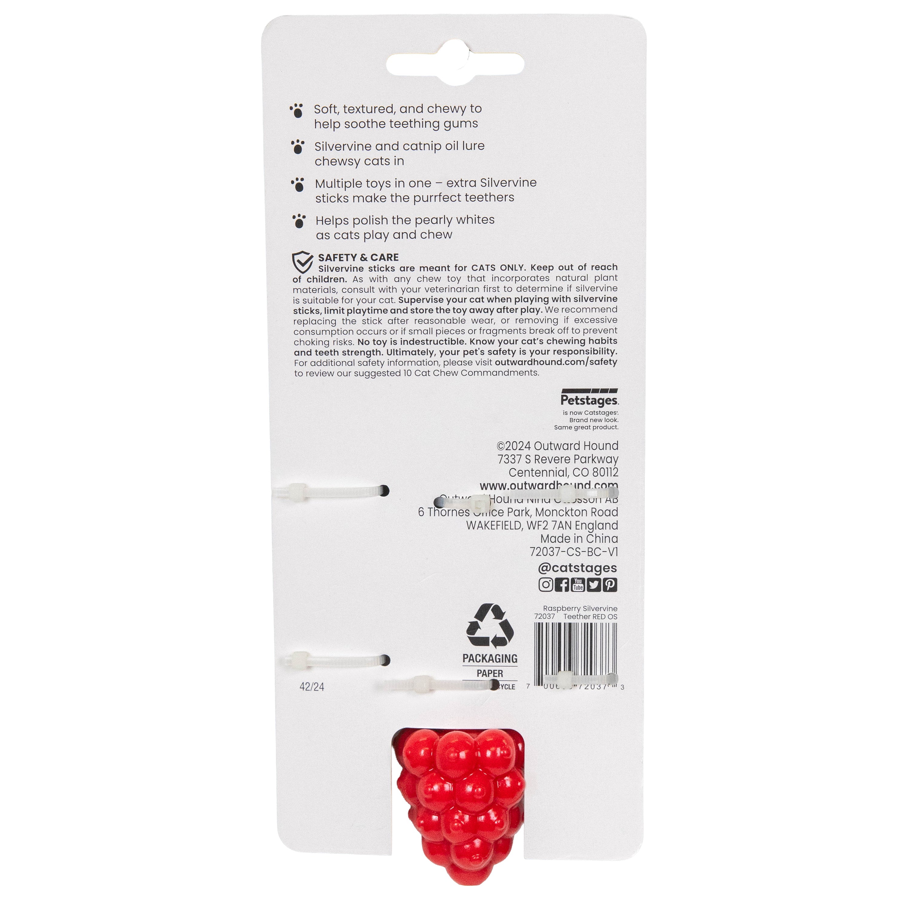 Catstages Dental Raspberry Silvervine Teether