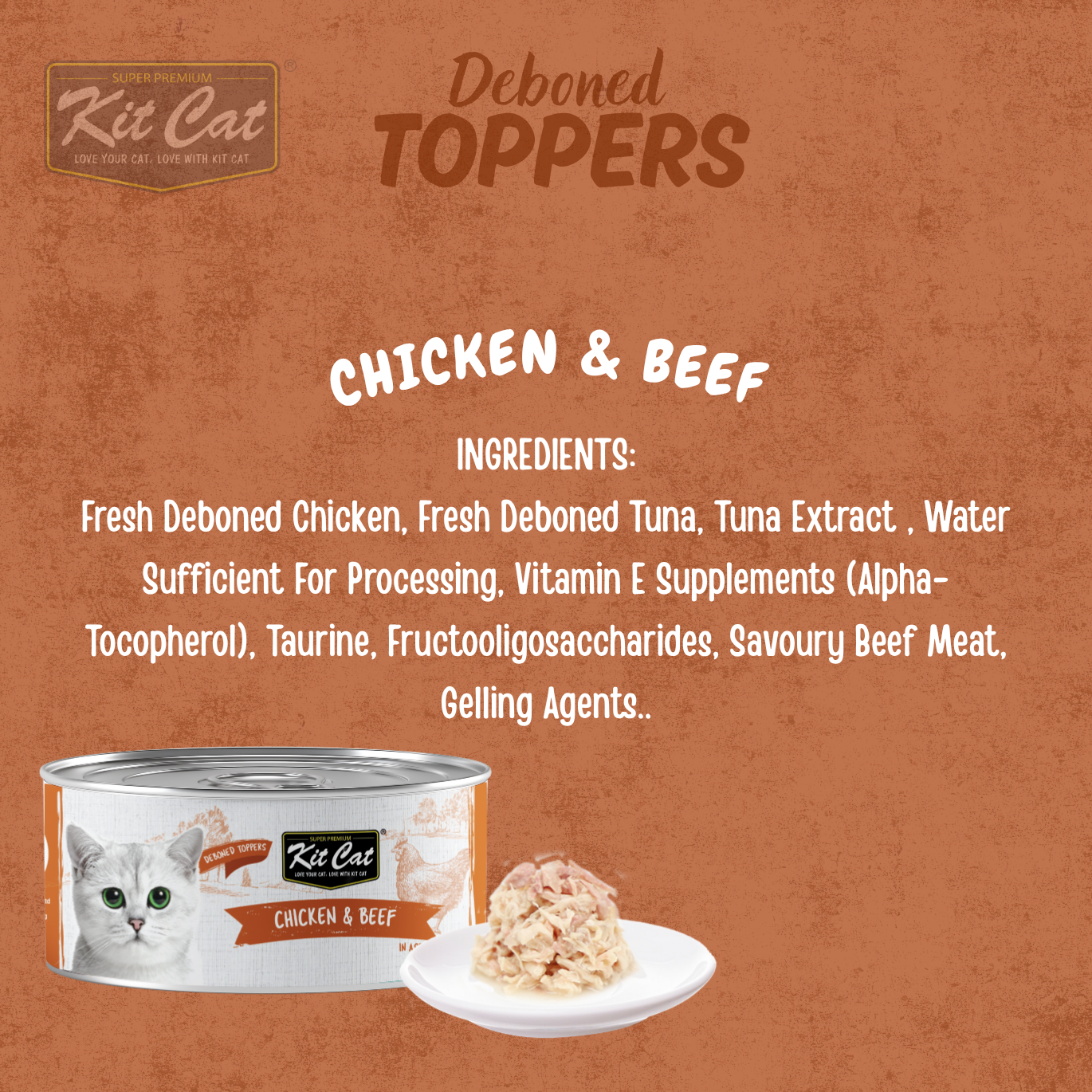 Kit Cat Deboned Toppers - Chicken Variants (80g)