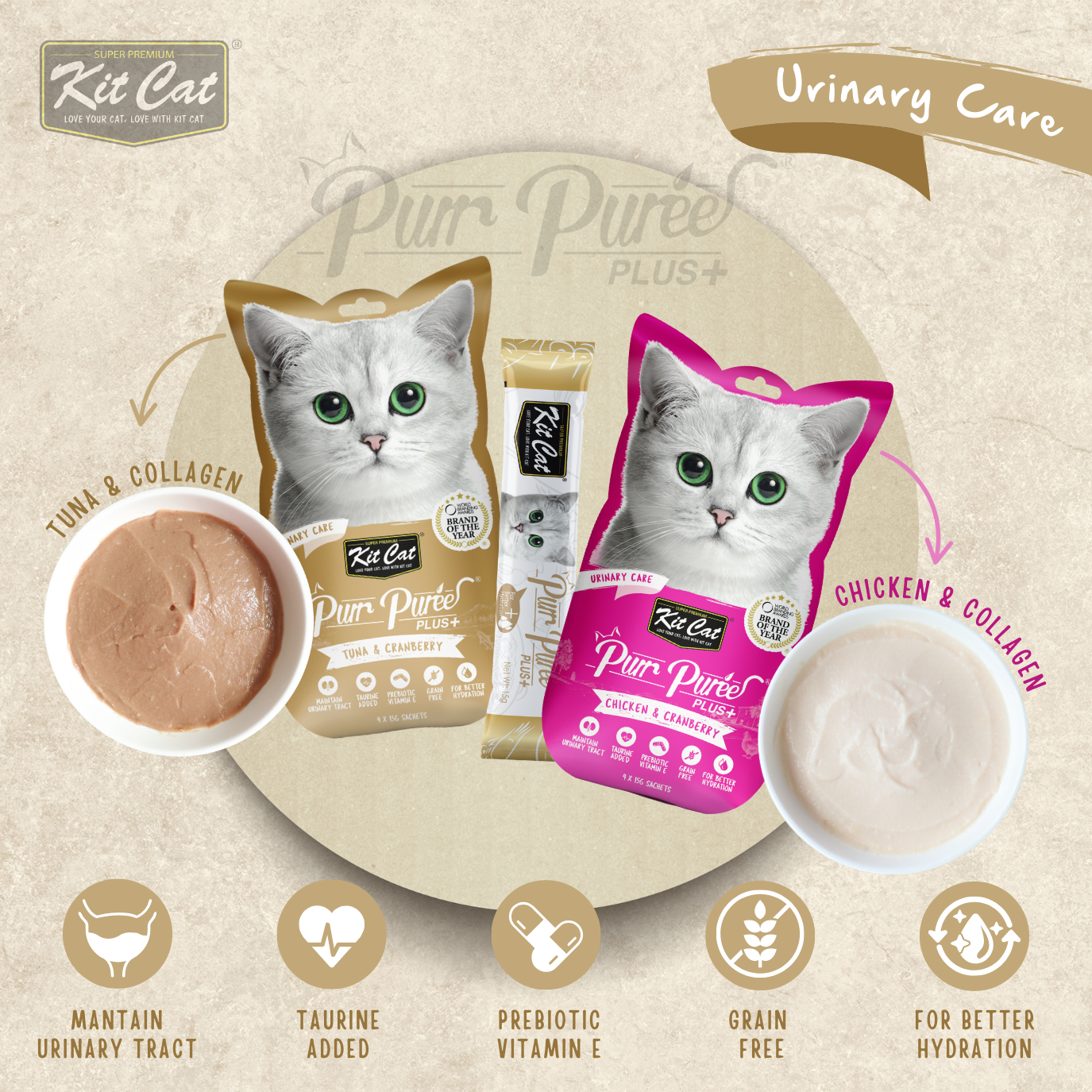 Kit Cat Purr Puree Plus+ (4 x 15g)