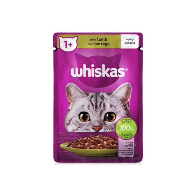 Whiskas Wet Adult Cat Food Lamb In Jelly 12x85g