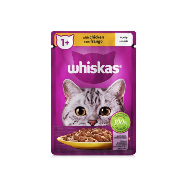 Whiskas Wet Adult Cat Food Chicken In Jelly 12x85g