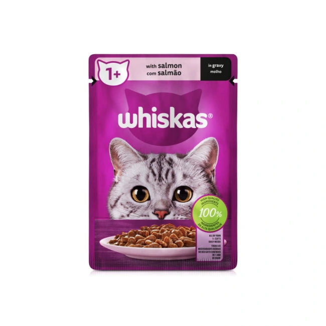 Whiskas Wet Adult Cat Food Salmon In Gravy 12x85g