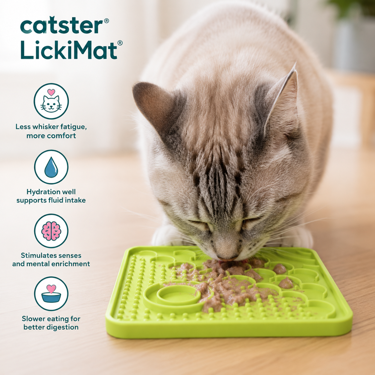 LickiMat Catster Cat Slow Feeder & Enrichment Mat