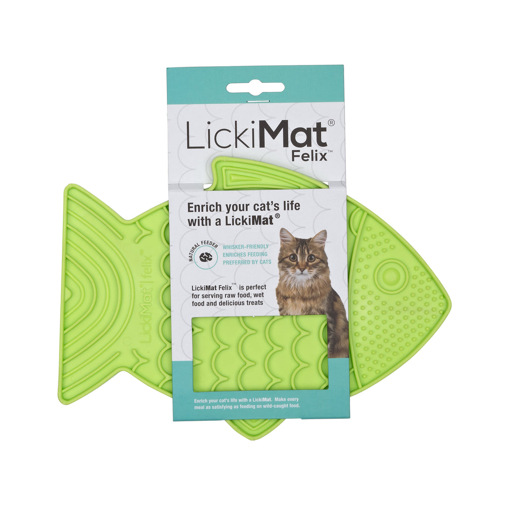 LickiMat Felix Cat Fish-Shaped Slow Feeder & Enrichment Mat