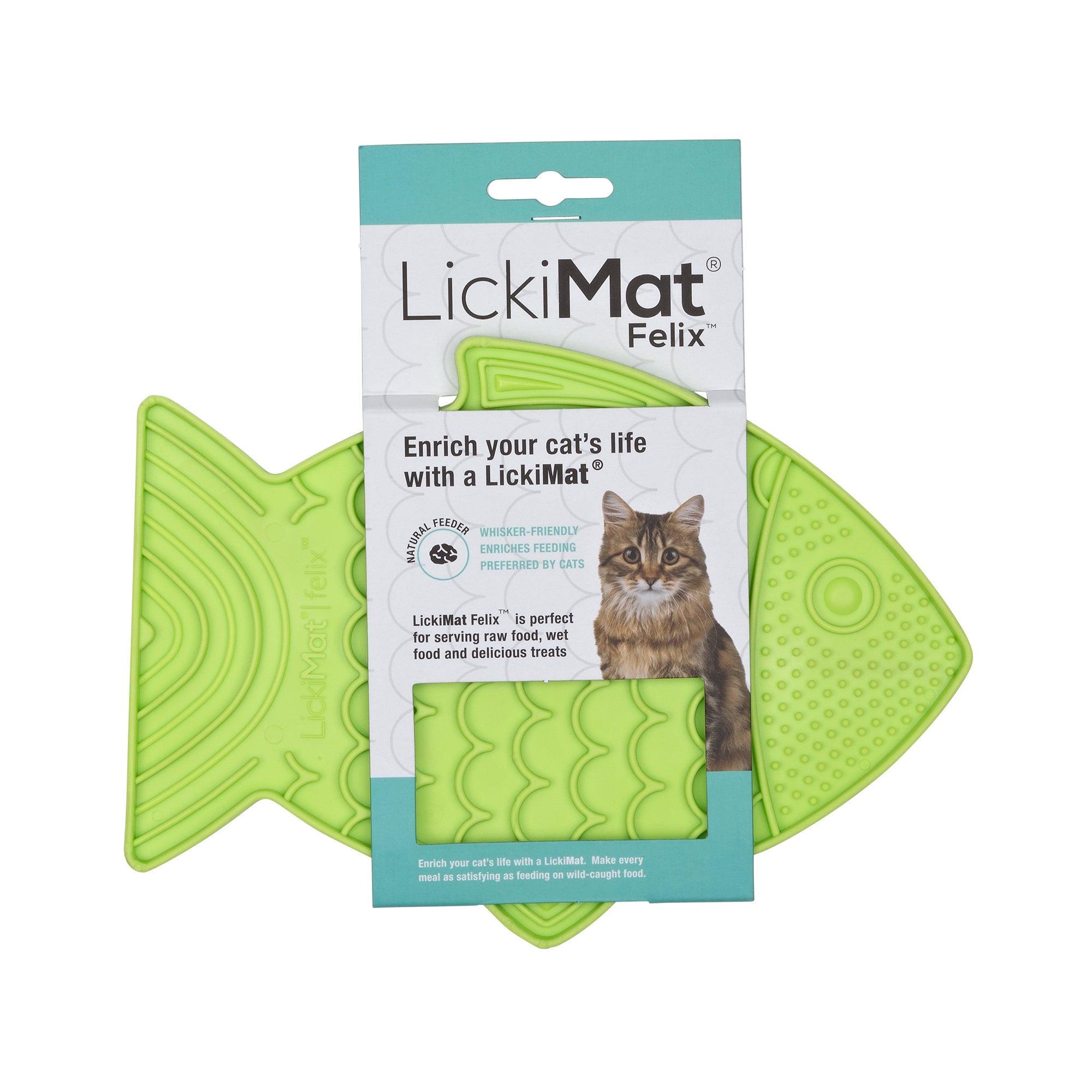 LickiMat Felix Cat Fish-Shaped Slow Feeder & Enrichment Mat