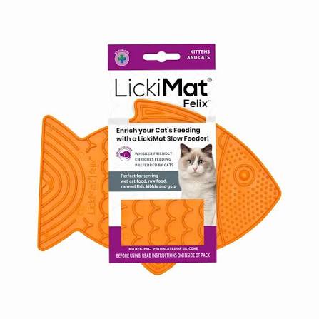 LickiMat Felix Cat Fish-Shaped Slow Feeder & Enrichment Mat