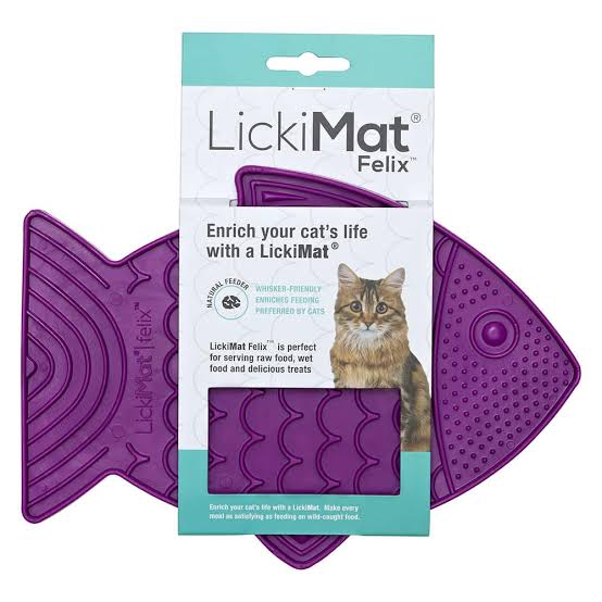 LickiMat Felix Cat Fish-Shaped Slow Feeder & Enrichment Mat