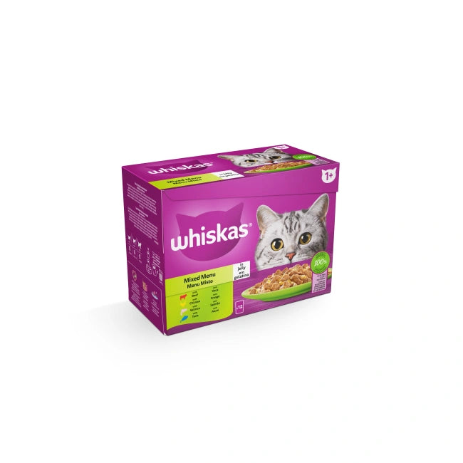 Whiskas Wet Adult Cat Food Mixed Menu In Jelly 12x85g