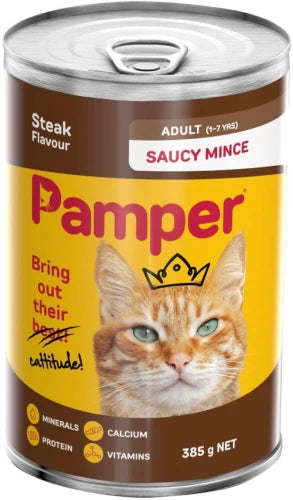 Pamper Adult Wet Cat Food Can 385g