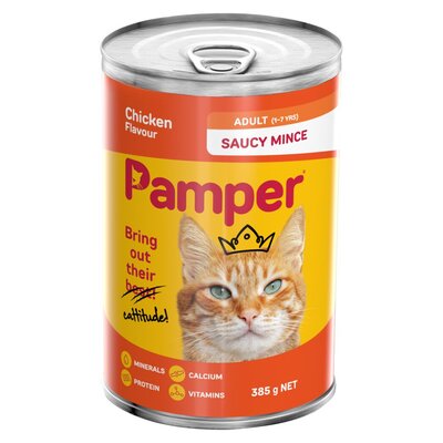 Pamper Adult Wet Cat Food Can 385g