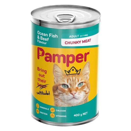 Pamper Adult Wet Cat Food Can 385g
